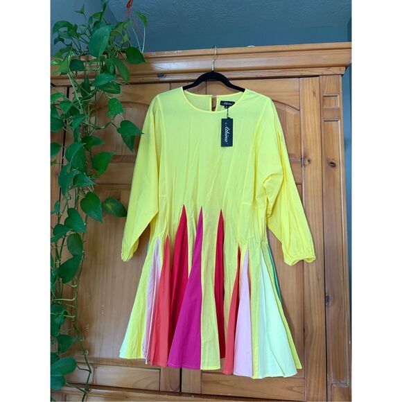 Athina Mini Rainbow Flowy Dress NWT Size Medium - Picture 2 of 13